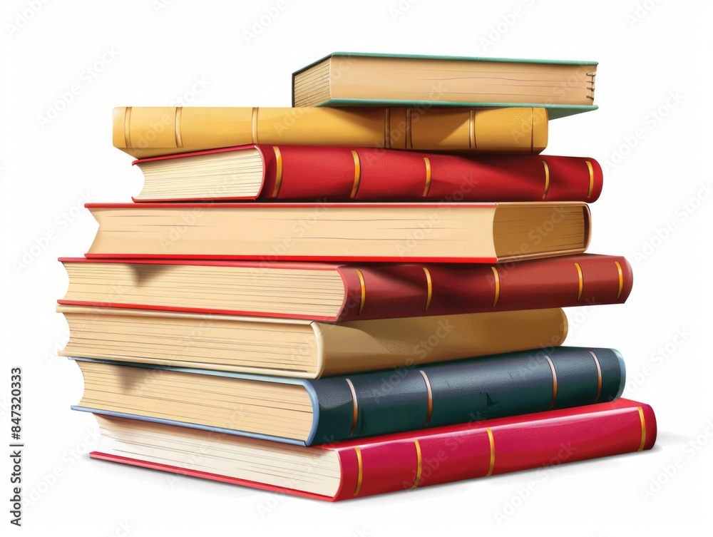 A stack of books piled high, ideal for decoration or book storage A stack of books piled high, ideal for decoration or book storage