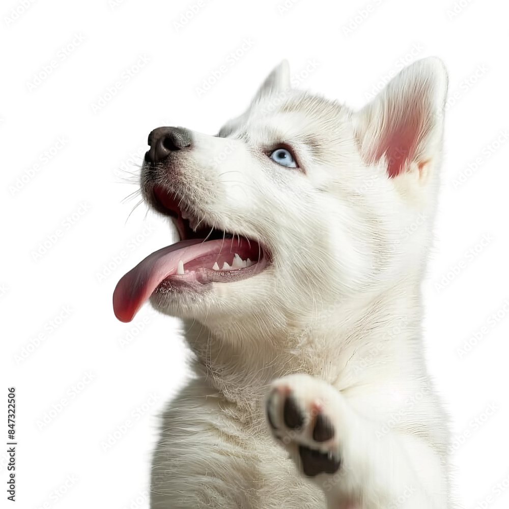portrait of a white husky dog on isolated, PNG portrait of a white husky dog on isolated, PNG