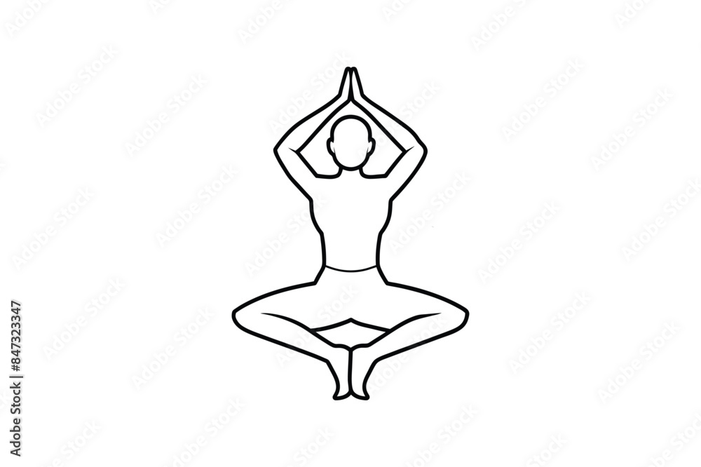 yoga lotus position meditation poses free vector line art illustration silhouette white background yoga lotus position meditation poses free vector line art illustration silhouette white background