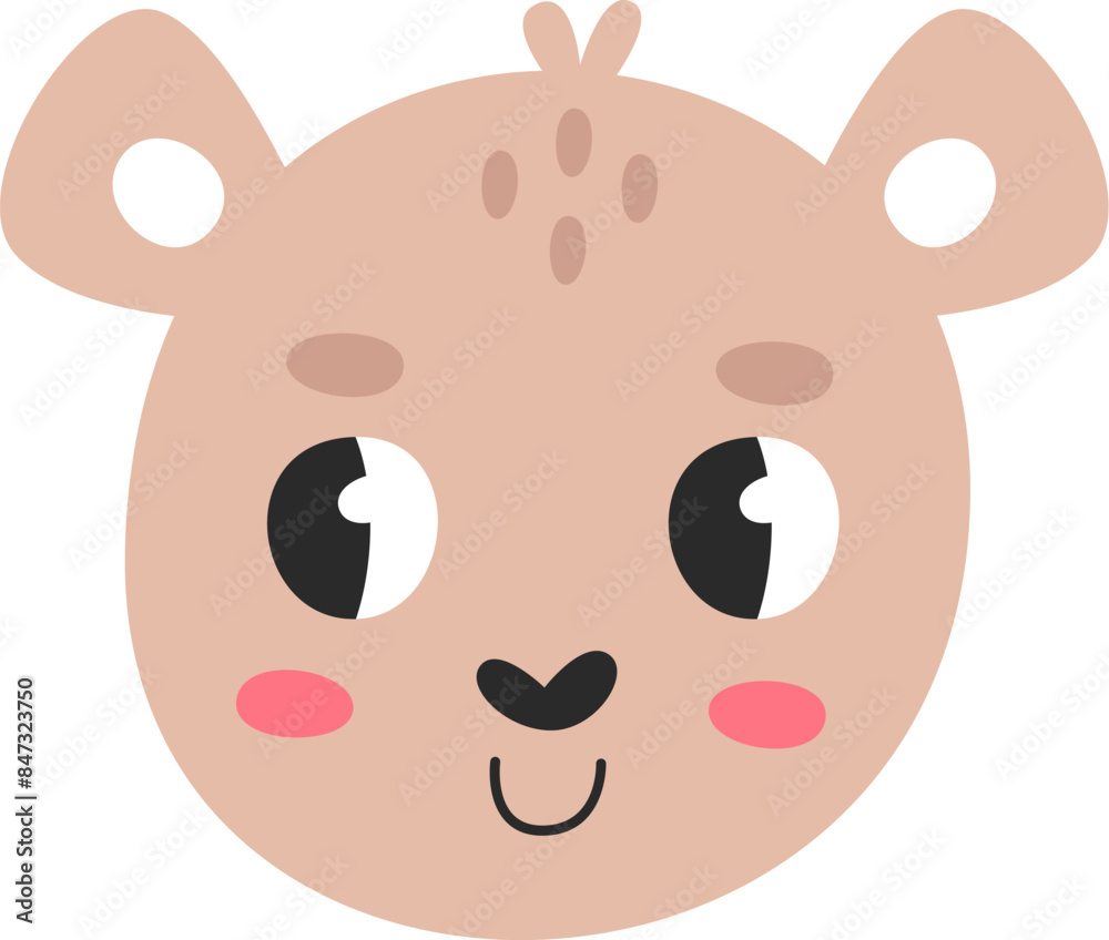 Fototapeta premium Bear Head Childish