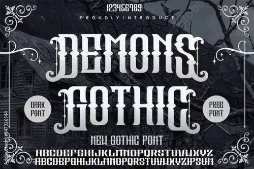 Vintage Victorian typeface decorative Font