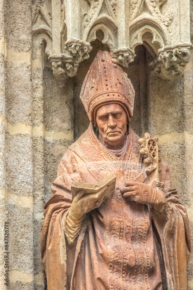 Detail of Terracotta Statue of San Leandro in Seville Cathedral Detail of Terracotta Statue of San Leandro in Seville Cathedral
