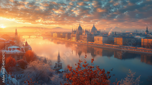 Budapest, Hungary city created with Generative AI technology