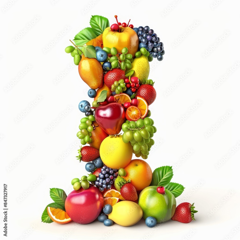 Typography of the letter i crafted from fresh fruit. Fruits and vegetables. Easy to remove background. Creative and healthy concept. Typography of the letter i crafted from fresh fruit. Fruits and vegetables. Easy to remove background. Creative and healthy concept.