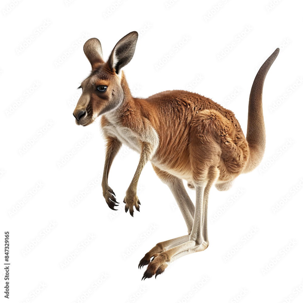 Fototapeta premium kangaroo in a white background, PNG
