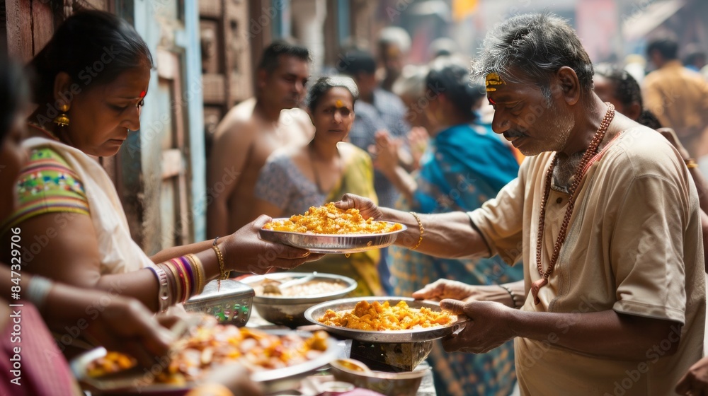 Serving Prasad at Rath Yatra Serving Prasad at Rath Yatra