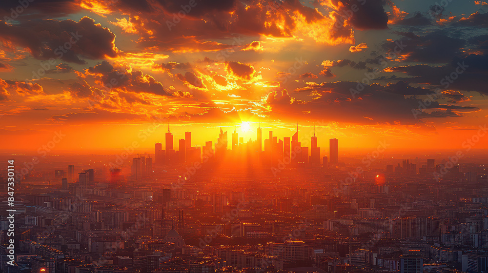 Fototapeta premium Milan, Italy city skyline created with Generative AI technology