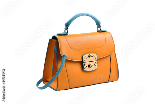 Yellow Females-Handbag (PNG) isolated on transparent background