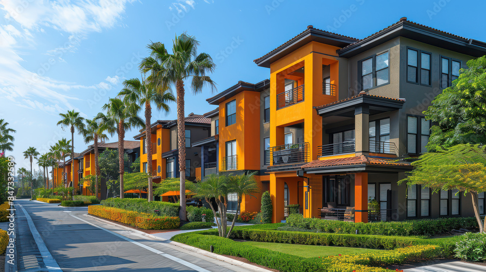 modern and luxury apartment building with vibrant colors for real estate themes created with Generative AI technology modern and luxury apartment building with vibrant colors for real estate themes created with Generative AI technology