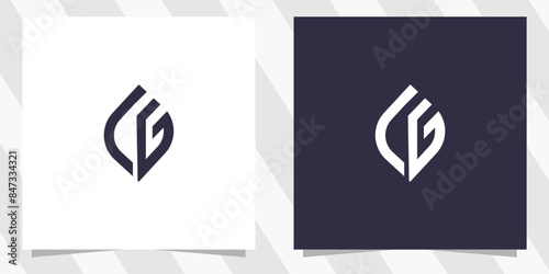 letter cg gc logo design vector