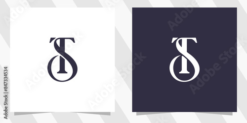 letter ts st logo design vector photo