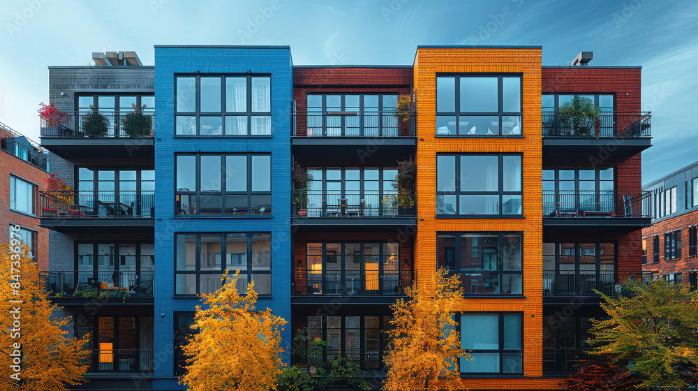Naklejka premium photo of a building in a lively urban setting created with Generative AI technology