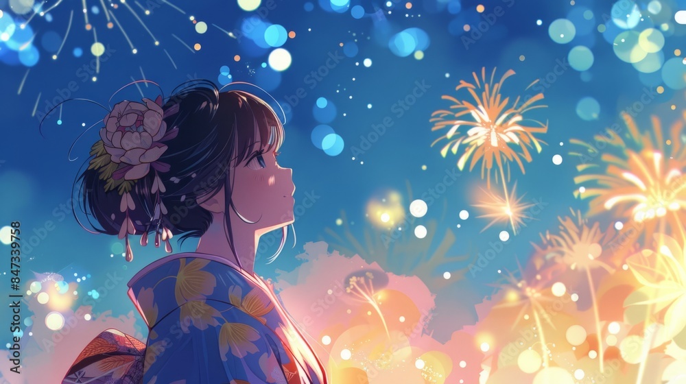 Fireworks and Yukata Fireworks and Yukata