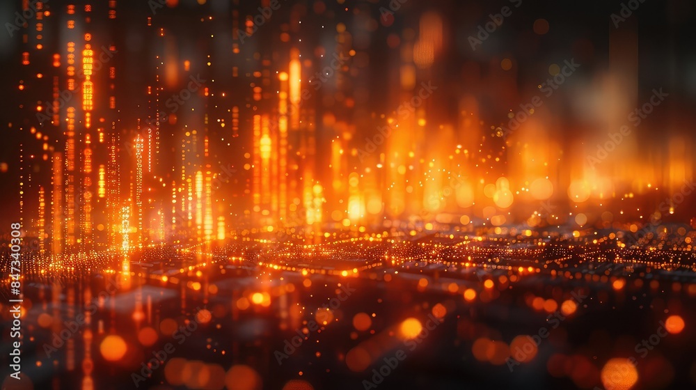 The image is an abstract representation of a city at night The image is an abstract representation of a city at night