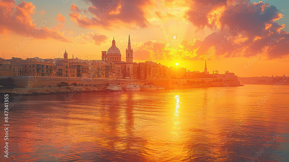 Valletta, Malta created with Generative AI technology Valletta, Malta created with Generative AI technology