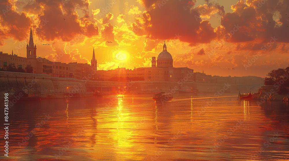 Valletta, Malta created with Generative AI technology Valletta, Malta created with Generative AI technology
