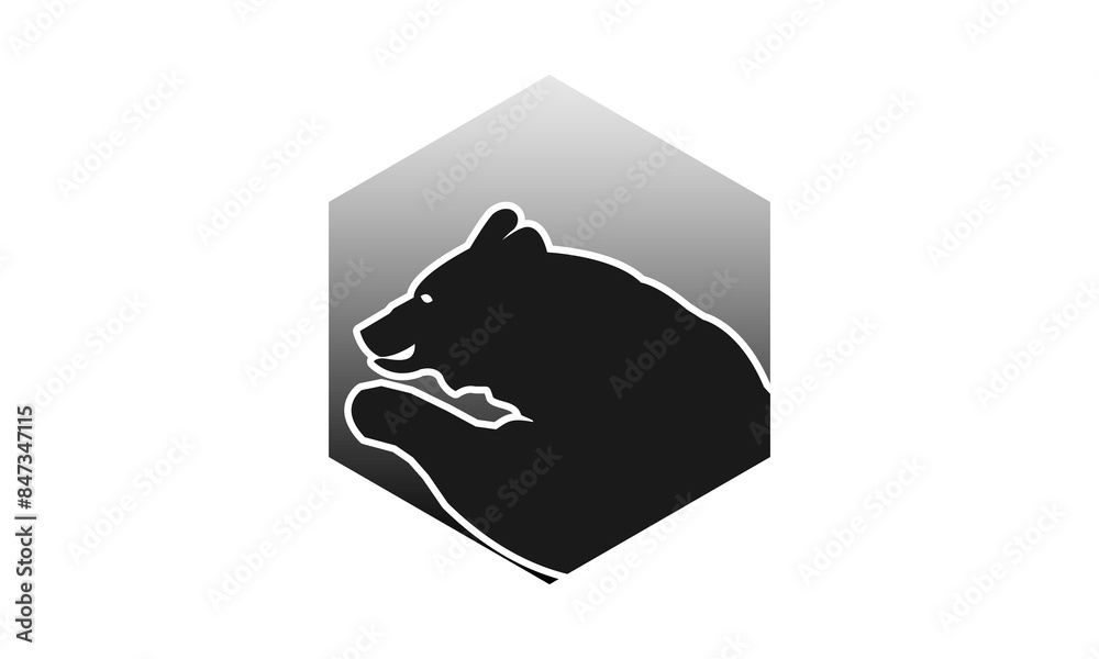 Bear and polygon illustration design vector Bear and polygon illustration design vector