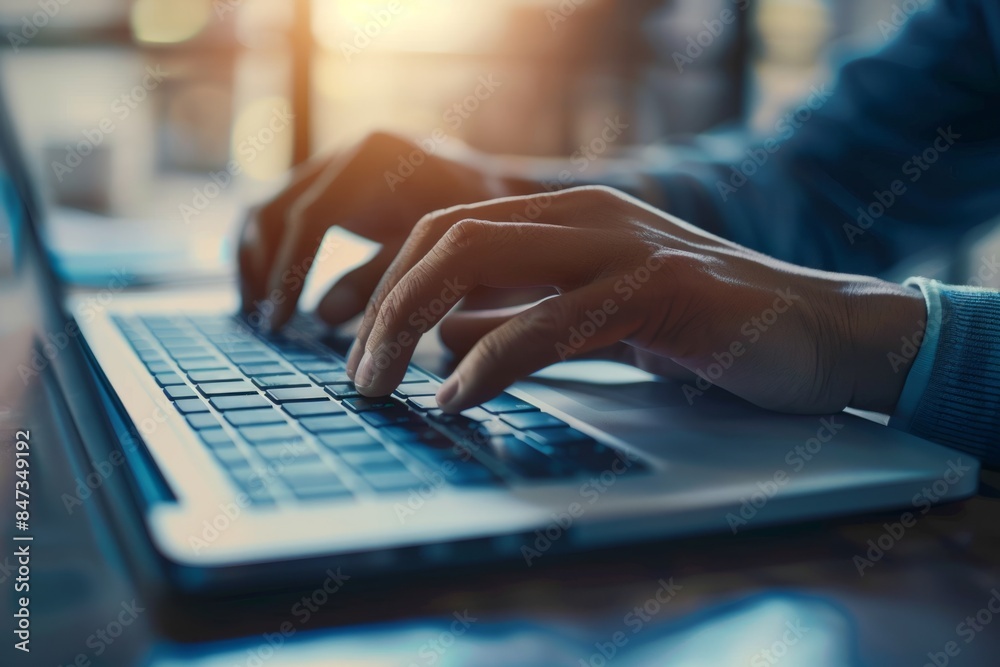 Person Typing on Laptop Keyboard Person Typing on Laptop Keyboard