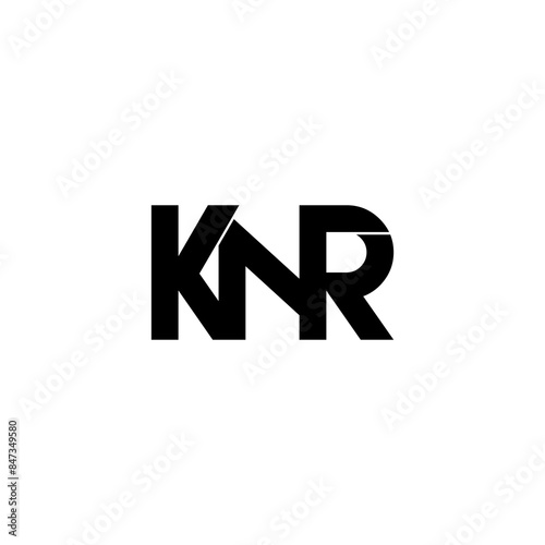 knr typography letter monogram logo design