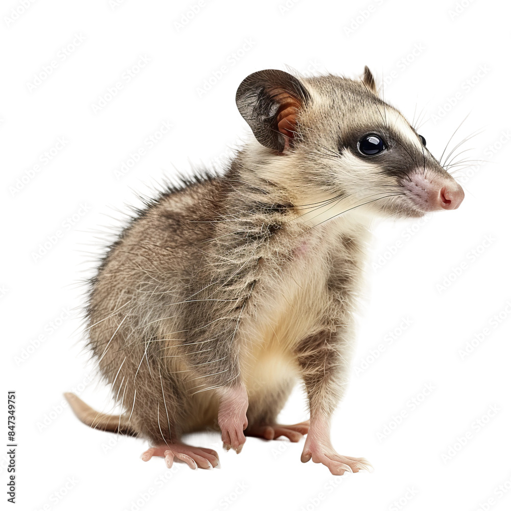 side-view of a happy funny cute Opossum, white background, PNG
side-view of a happy funny cute Opossum, white background, PNG