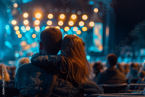 multicultural family attending a concert