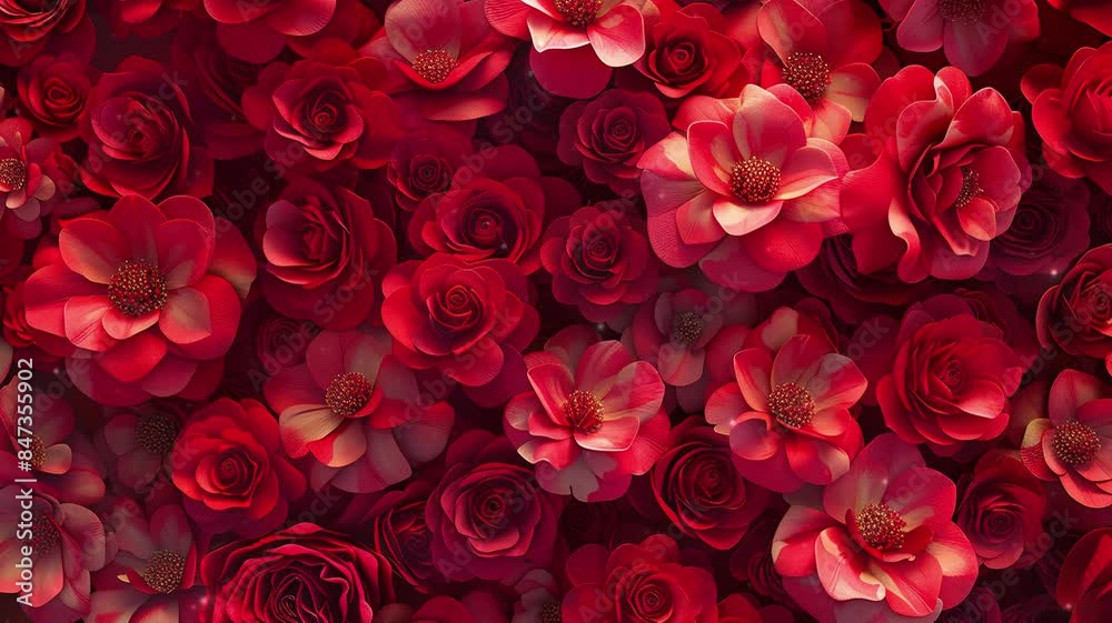 background of blooming red roses