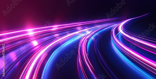 Abstract Neon Lights Trail