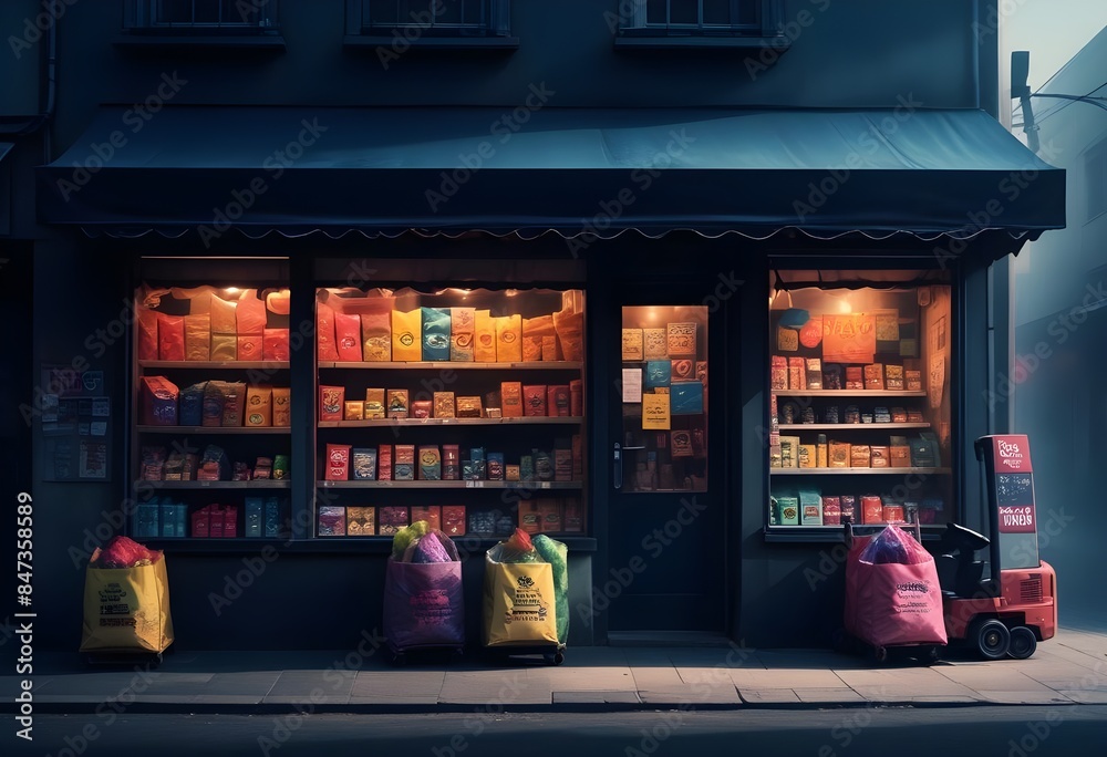 3D Isolated shoping store or small business building wallpaper background image 3D Isolated shoping store or small business building wallpaper background image