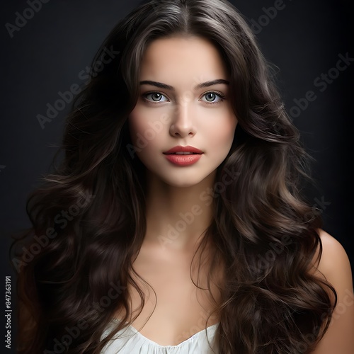 Portrait of a Beautiful Young Woman with Pristine Skin, Highlighting Face Care, Cosmetology, and Spa