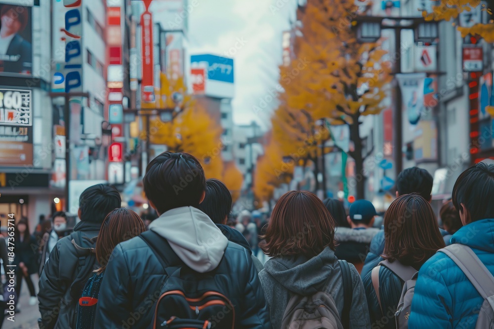 People visit Shibuya district in Tokyo, Japan. Tokyo is the most populous metropolitan area in the world. People visit Shibuya district in Tokyo, Japan. Tokyo is the most populous metropolitan area in the world.