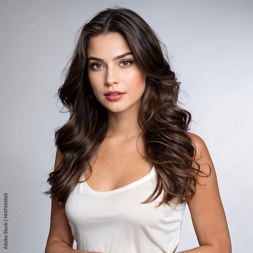 Portrait of a Beautiful Young Woman with Pristine Skin, Highlighting Face Care, Cosmetology, and Spa Portrait of a Beautiful Young Woman with Pristine Skin, Highlighting Face Care, Cosmetology, and Spa