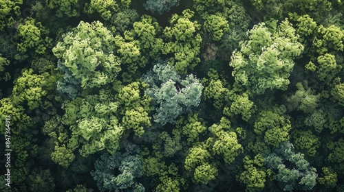 Daytime aerial perspective of trees