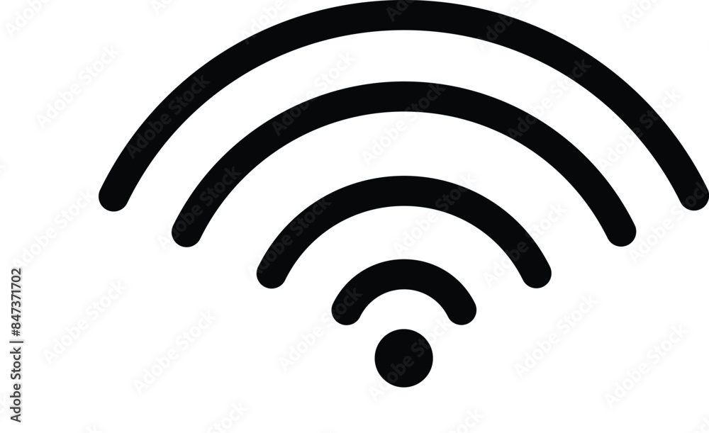 wifi Icon with Black Outline Style wifi Icon with Black Outline Style