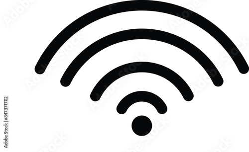 wifi Icon with Black Outline Style