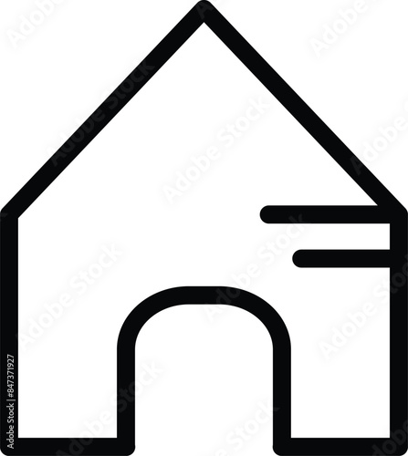 Home Icon with Black Outline Style