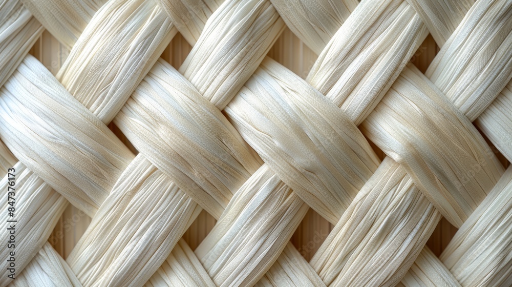Close-up of a woven natural fiber texture, showing a intricate pattern of interwoven strands. Close-up of a woven natural fiber texture, showing a intricate pattern of interwoven strands.