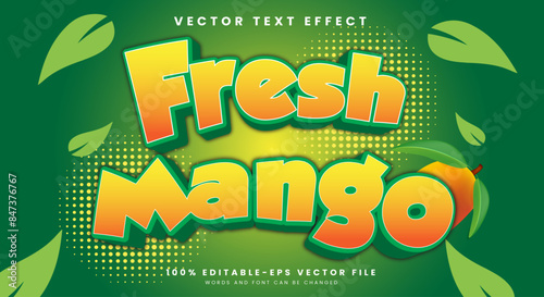 Fresh Mango 3d editable text effect Template suitable for fresh fruit themed