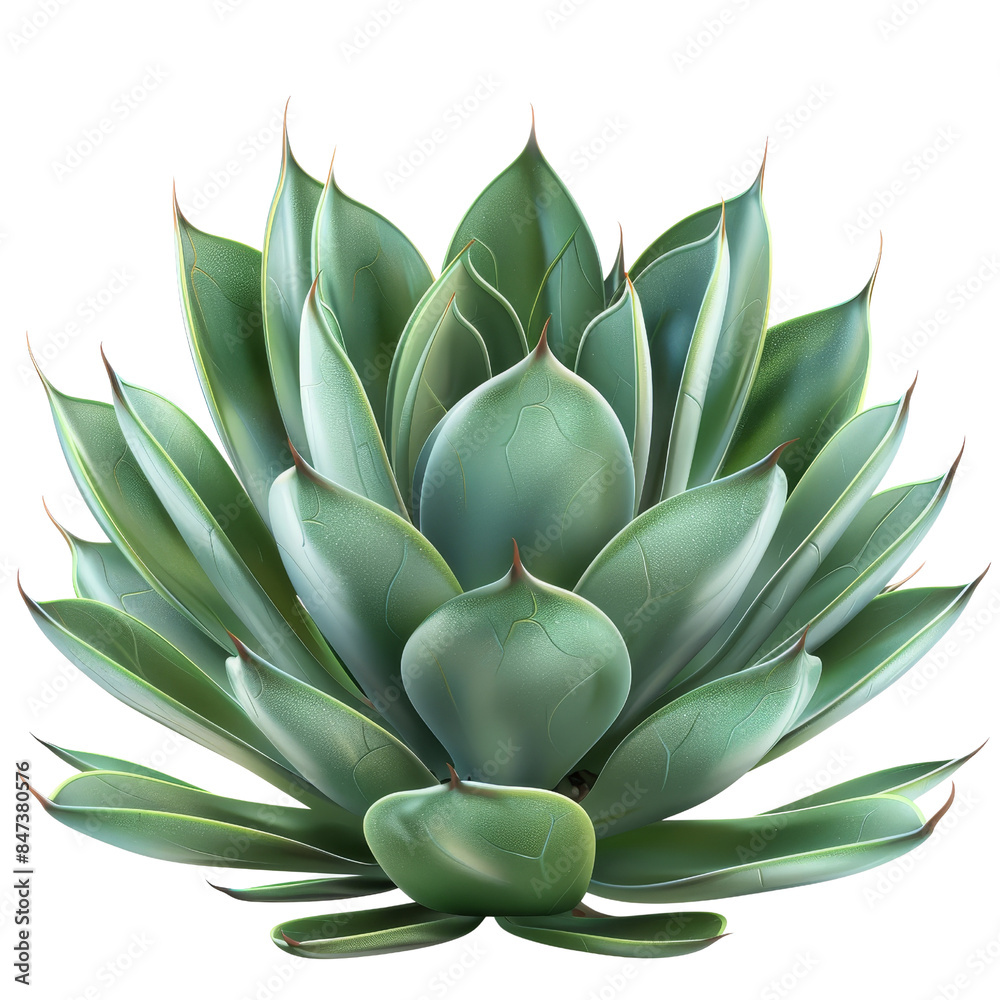 Fototapeta premium High-quality illustration of a green succulent plant, perfect for botanical, nature, or home decor themes.