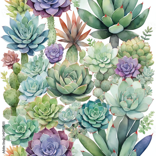 Watercolor Illustration of Diverse Flowers