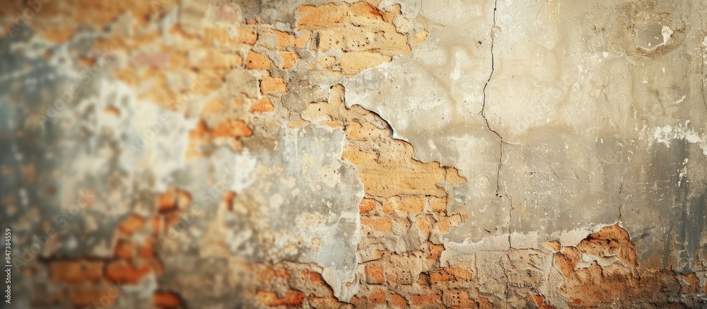 Fototapeta premium Old-fashioned wall with blurred background and space for text.
