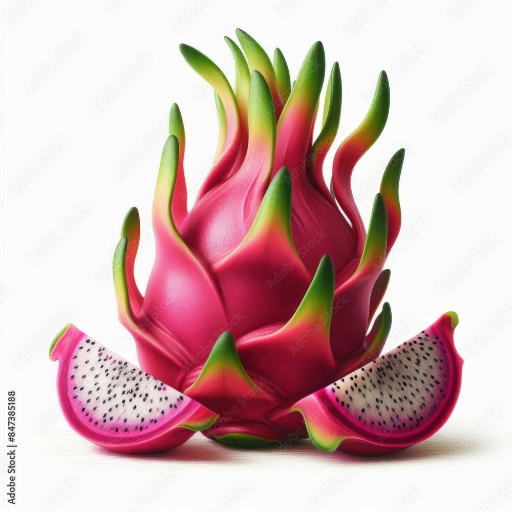 The Dragon Fruit on a white background The Dragon Fruit on a white background