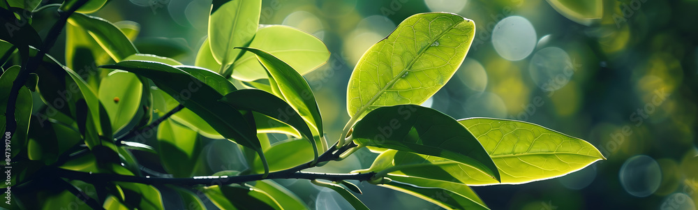 Fototapeta premium Green leaves for background. 
