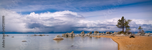 Summer thunderstorm approaching Zephyr Cove Lake Tahoe photo