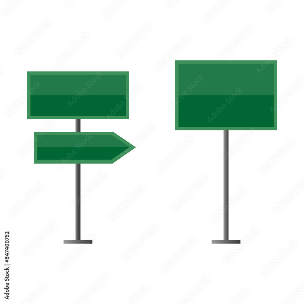 Green sign icons. Directional arrow vector. Blank road signs. Simple graphic illustration. Green sign icons. Directional arrow vector. Blank road signs. Simple graphic illustration.