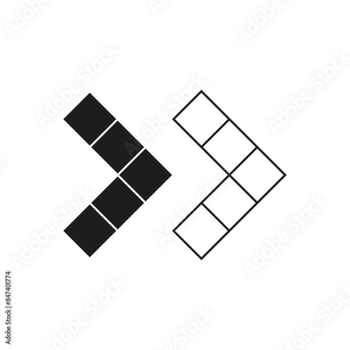 Tiling pattern icon. Geometric shapes. Black and white. Vector illustration.