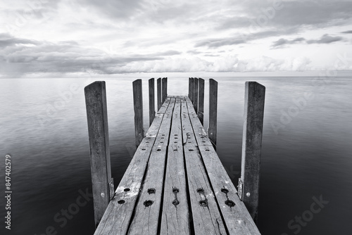 Wooden Boat jetty to horizon