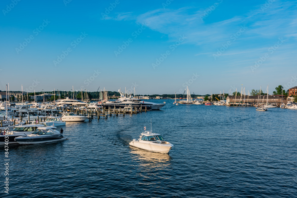 Fototapeta premium Heading to Port at Sunset, Eastport Maryland USA