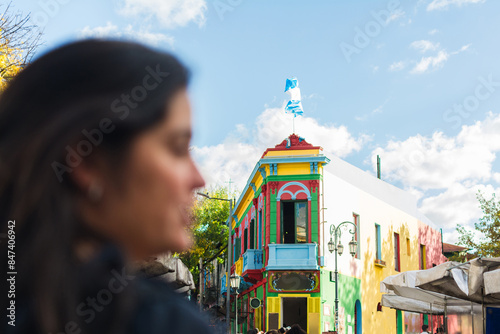 Tourist visiting Caminito 