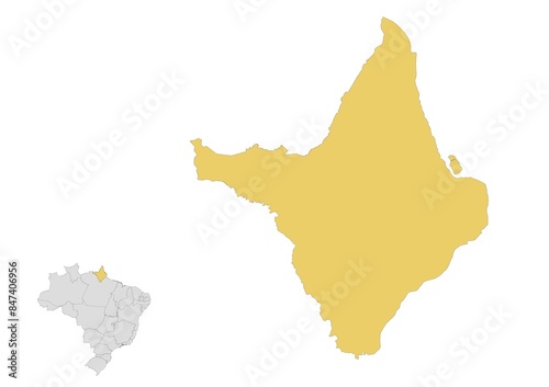 Mapa del estado de Amapá en Brasil photo