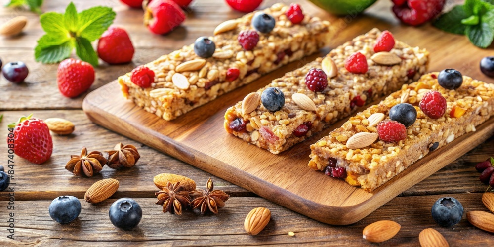 Cereal granola bars on the table Cereal granola bars on the table
